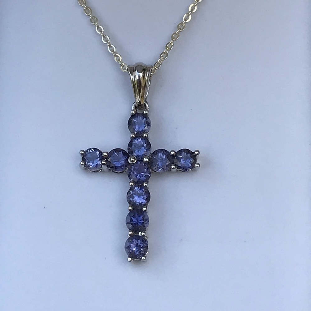 Tanzanite Crucifix Necklace - Picture 4 of 8